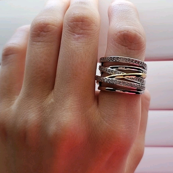 New Two Tone 925 Silver Ring - Picture 7 of 10